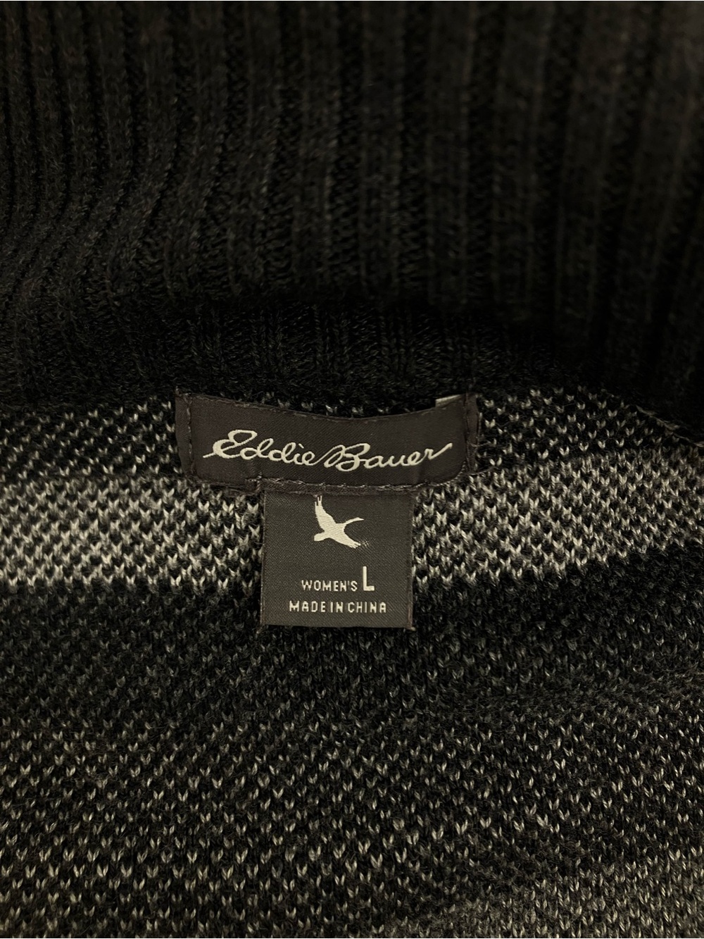 Eddie Bauer Charcoal & Light Gray Zip-Neck Fair Isle Sweater Dress - Picture 5 of 9